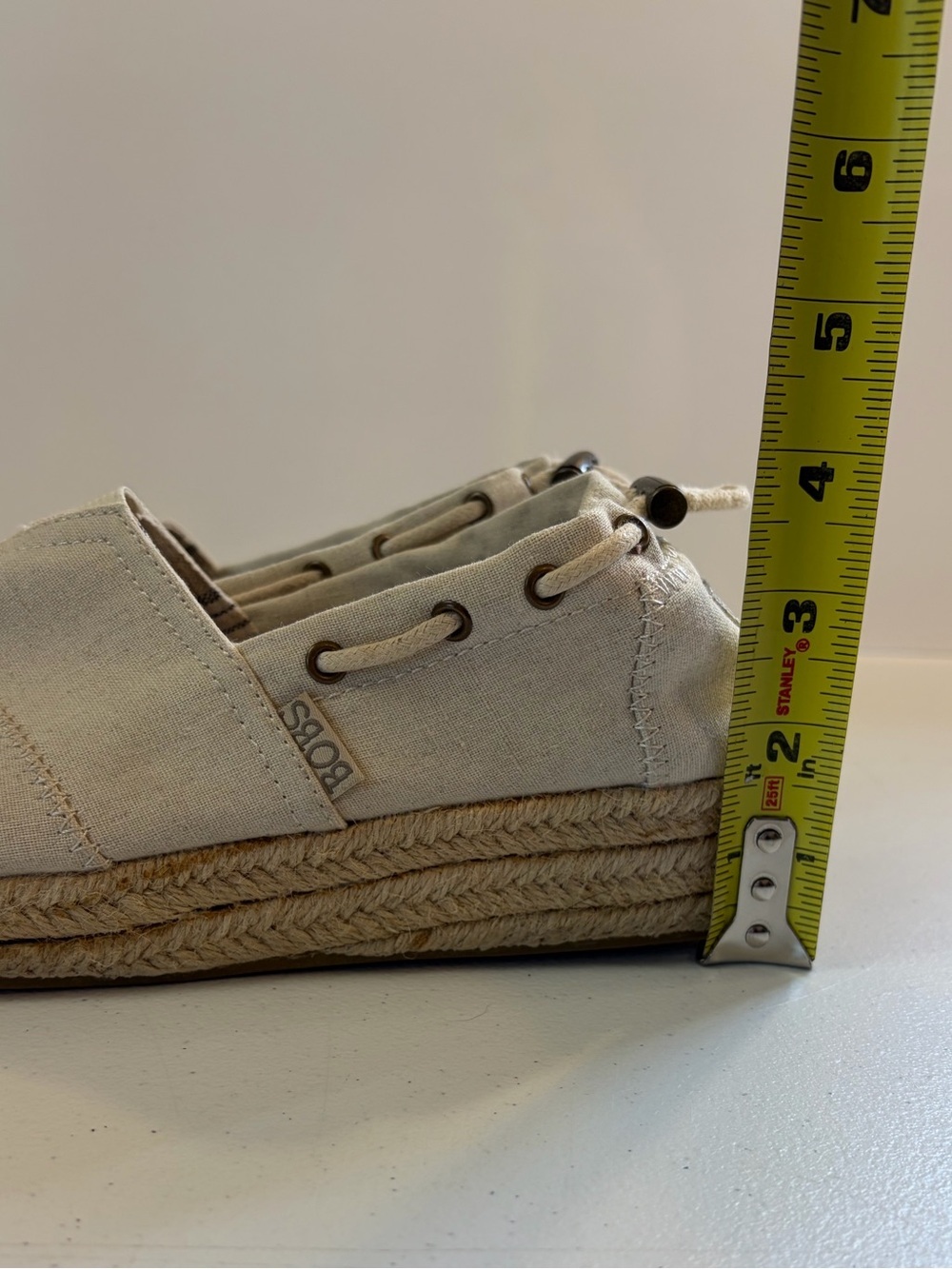 Skechers Bobs Highlights High Jinx Slip On Shoes Comfort Espadrille Beige 6.5 - Picture 9 of 10